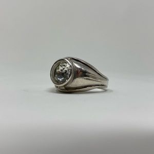 Sterling Silver Center Diamond Ring | Size 9.5 | Vintage Piece